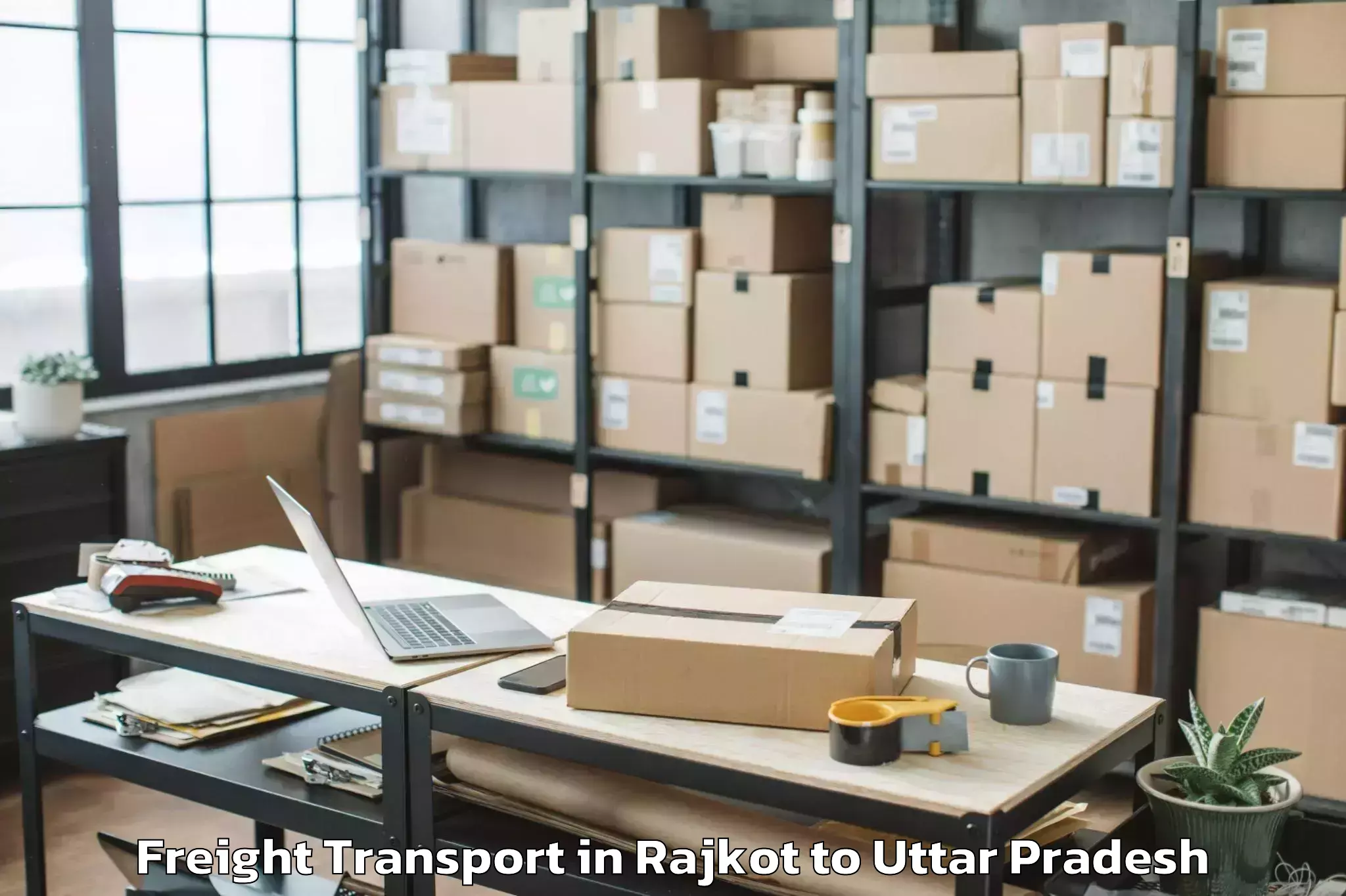 Reliable Rajkot to Madhoganj Freight Transport